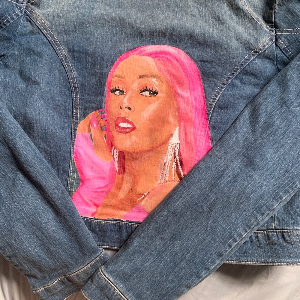 Doja Cat Hand Painted Denim Jacket Gem
